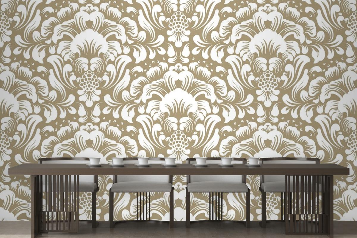 Ornamental Damask Seamless Pattern Wallpaper Mural