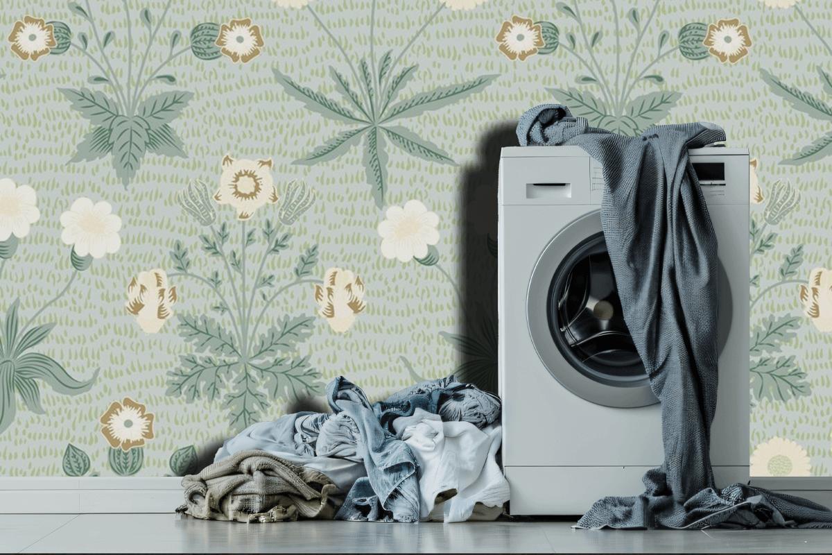 Pattern Floral Laundry Room Wallpaper Mural