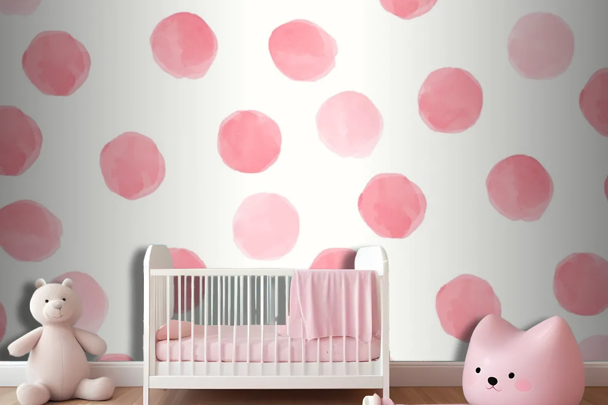 Pink Round Seamless Pattern Wallpaper Design Wallpaper Mural