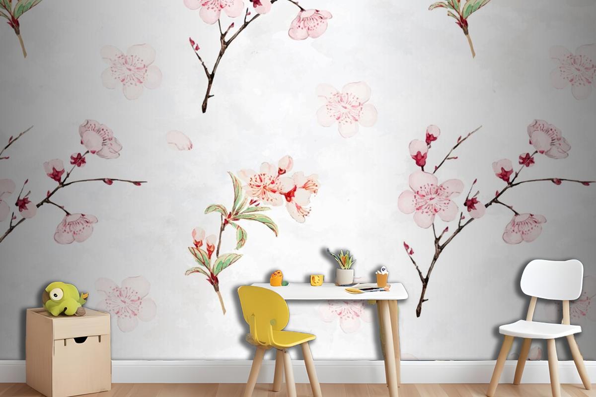 Plum Blossom Pattern Wallpaper Mural