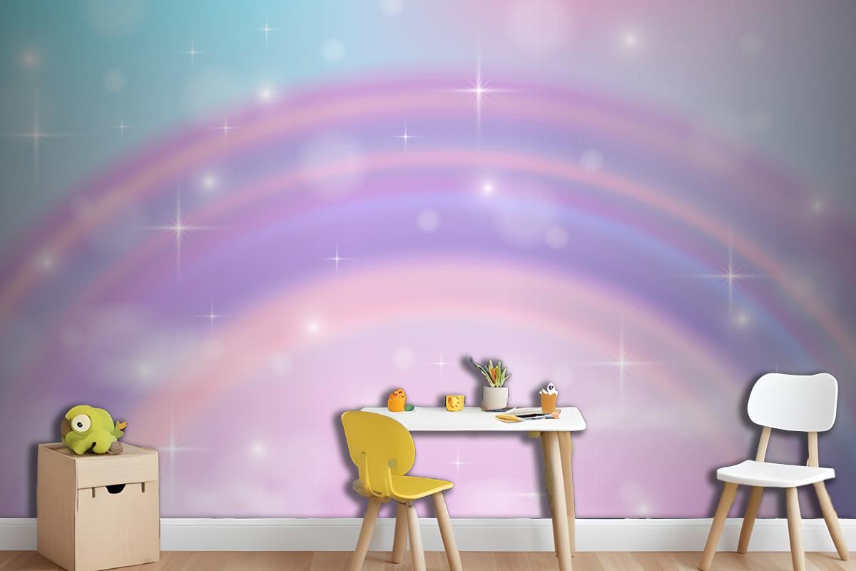 Realistic Rainbow Glitter Background Wallpaper Mural