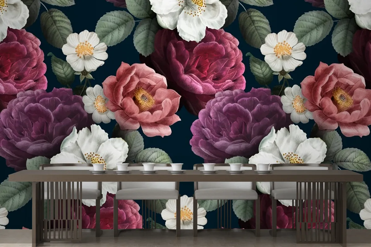 Romantic Floral Background Wallpaper Mural