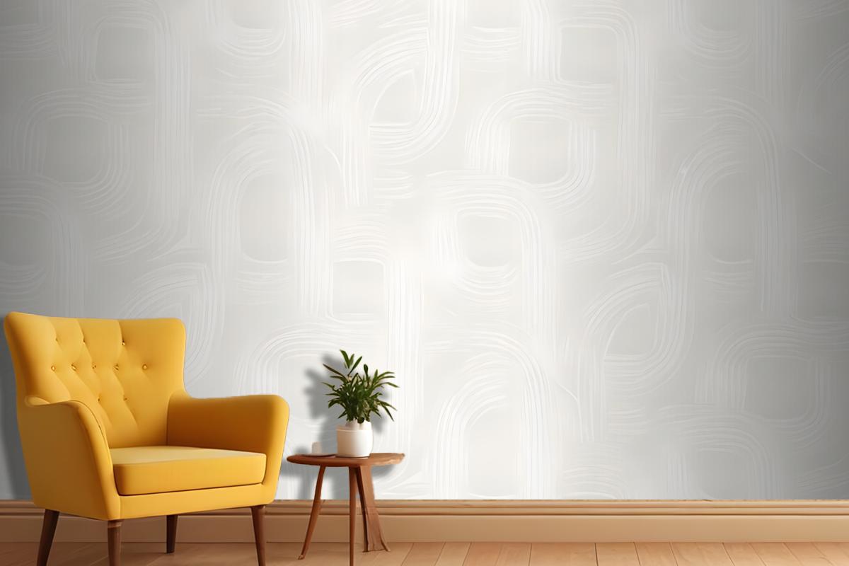 Seamless Pattern Of Abstract White Shapes On A Light Background Wallpaper Mural