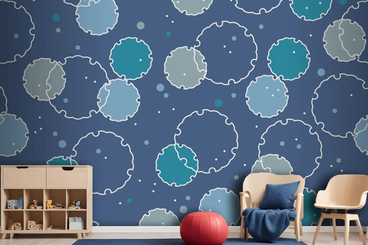 Seamless Pattern With Japanese Vintage Snow Graphic Symbols Wallpaper Mural