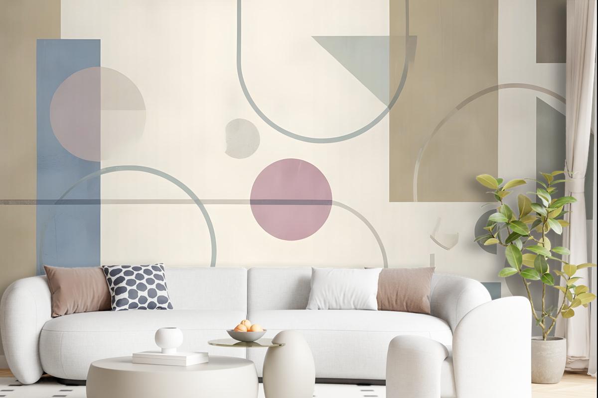 Soft Geometric Shape Art Wallpaper Mural