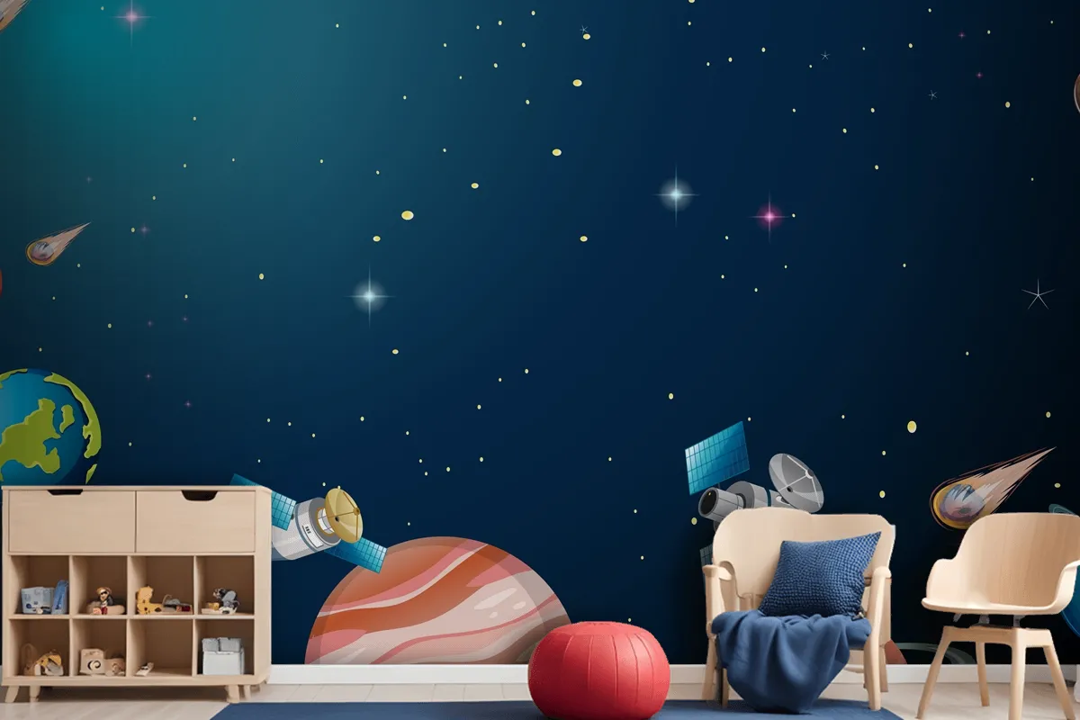 Solar System Universe Scene Wallpaper Mural