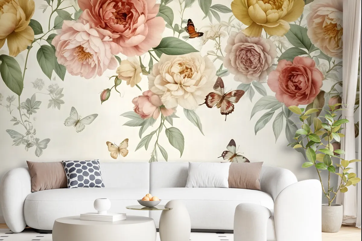 Summer Floral Colorful Watercolor Blossom Wallpaper Mural