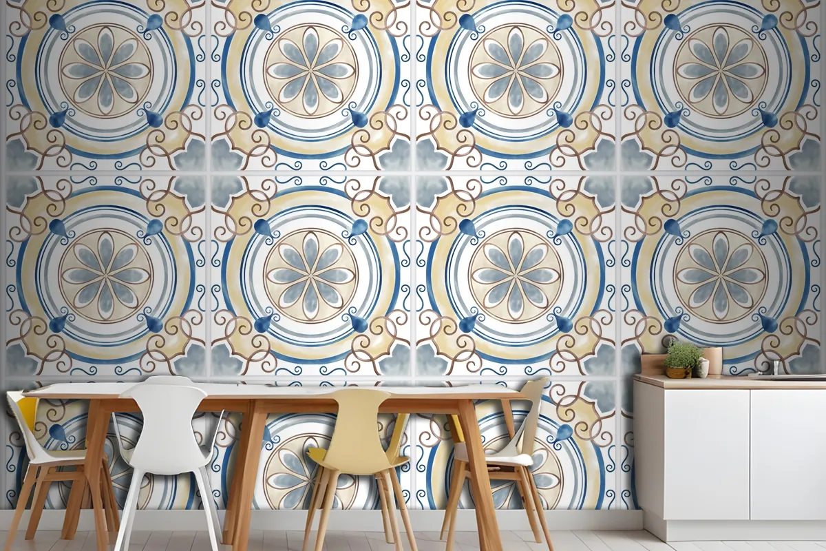 Tiles Textured Pattern Kitchen Wallpaper Mural