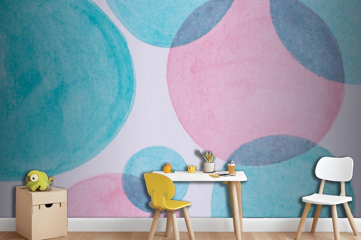 Top View Watercolor Paint On Paper Wallpaper Mural