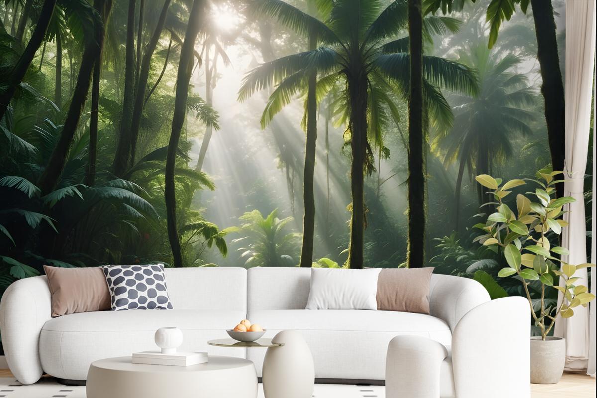 Tropical Forest Jungle Scenery Wallpaper Mural