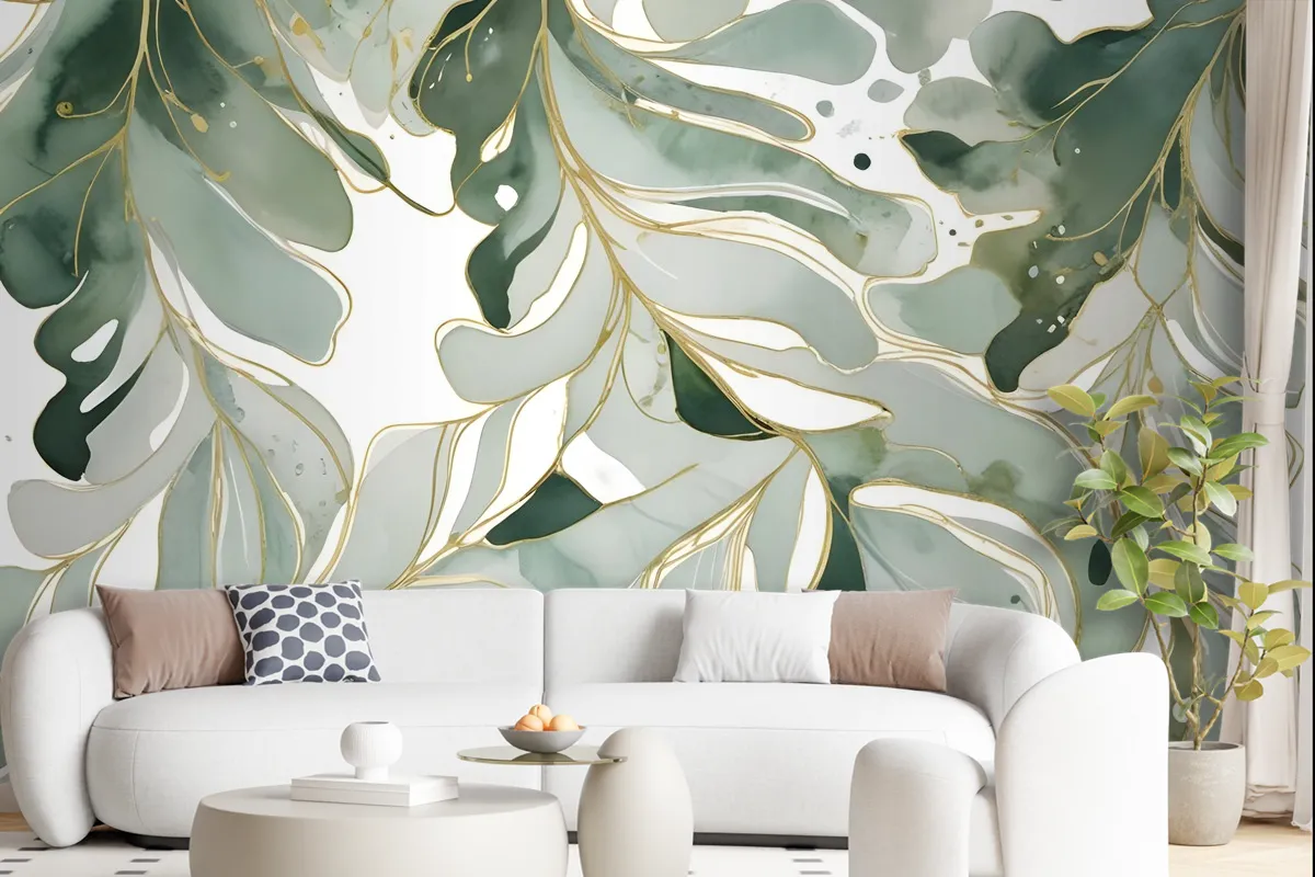 Tropical Fresh Leaf Wallpaper Mural