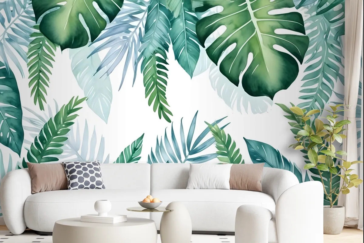 Tropical Palm Leaf Wallpaper Mural