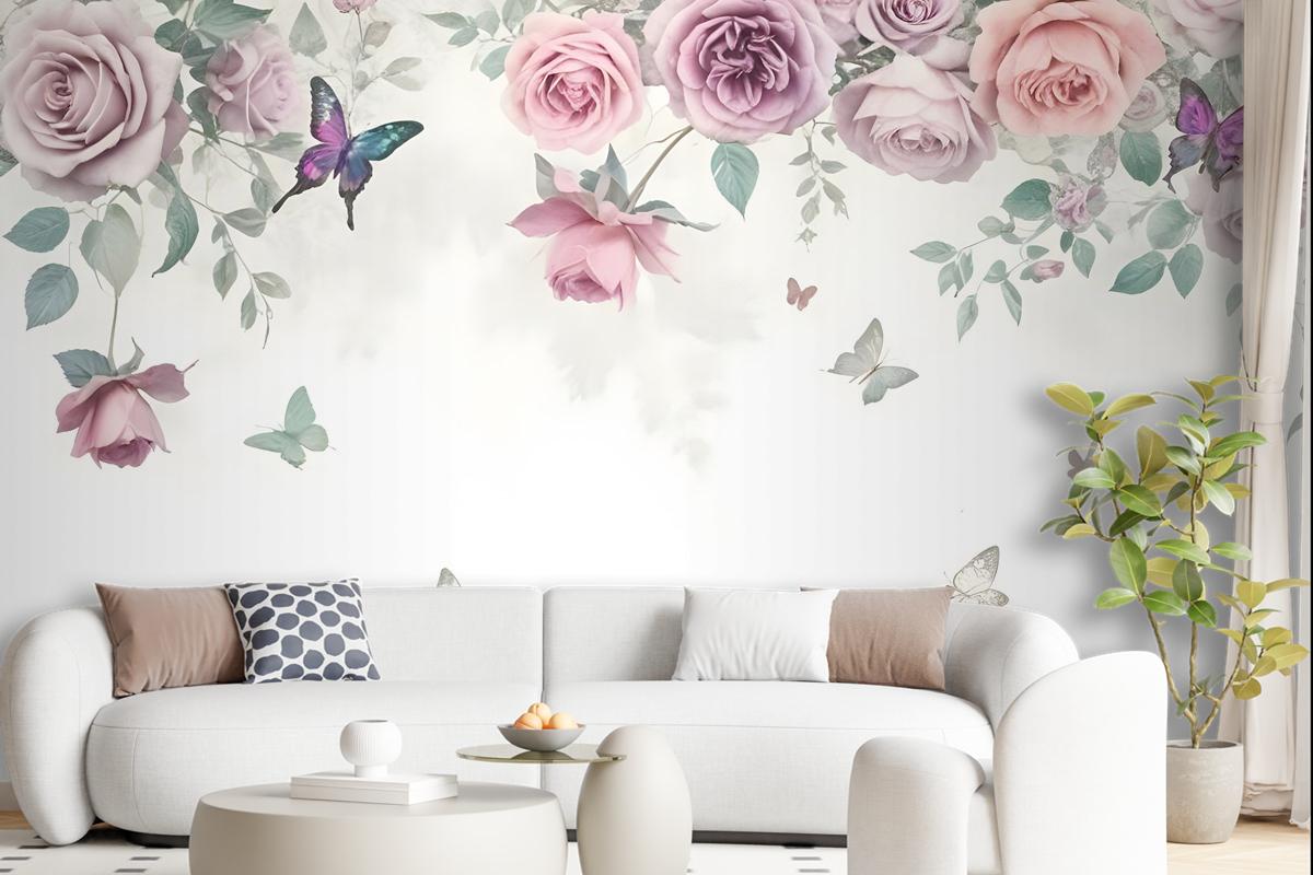 Vintage Peony Flowers Wallpaper Mural