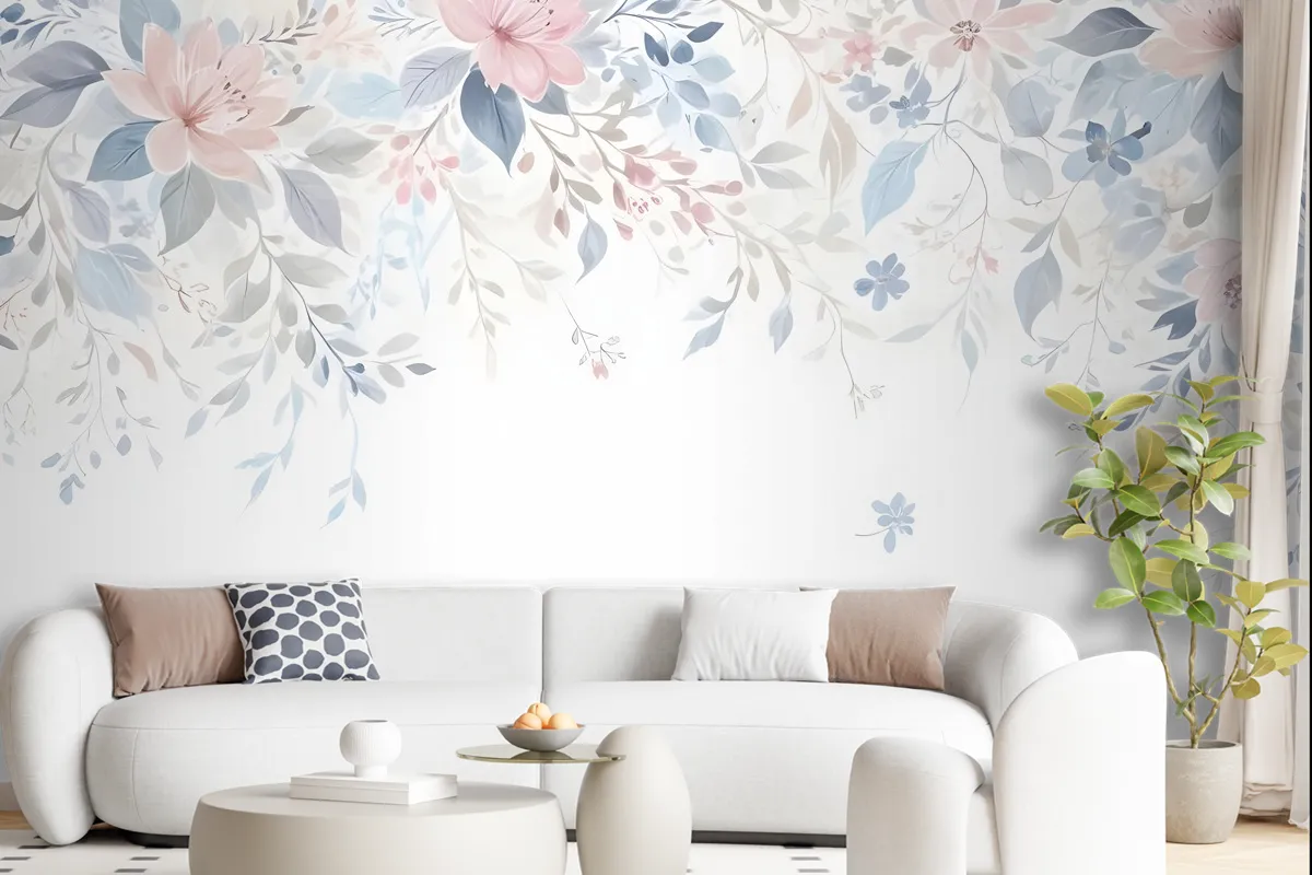 Vintage Retro Floral Art Wallpaper Mural