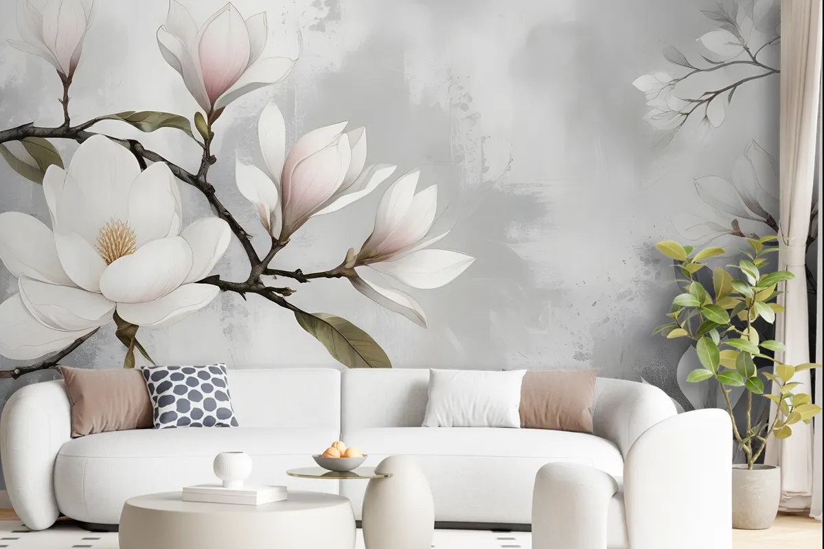 Vintage Retro Floral Bouqet Wallpaper Mural