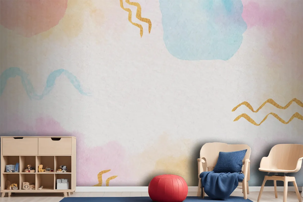 Watercolor Abstract Background Boys Wallpaper Mural