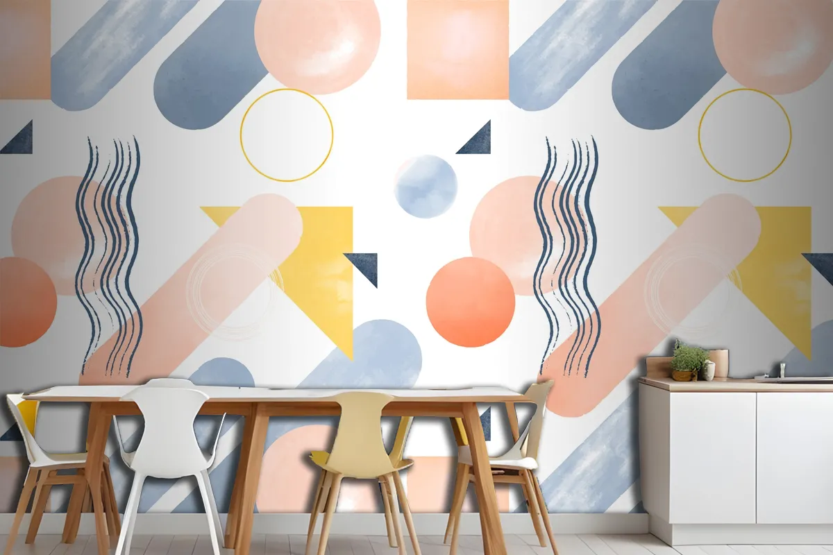 Watercolor Abstract Design Kitchen Wallpaper Mural