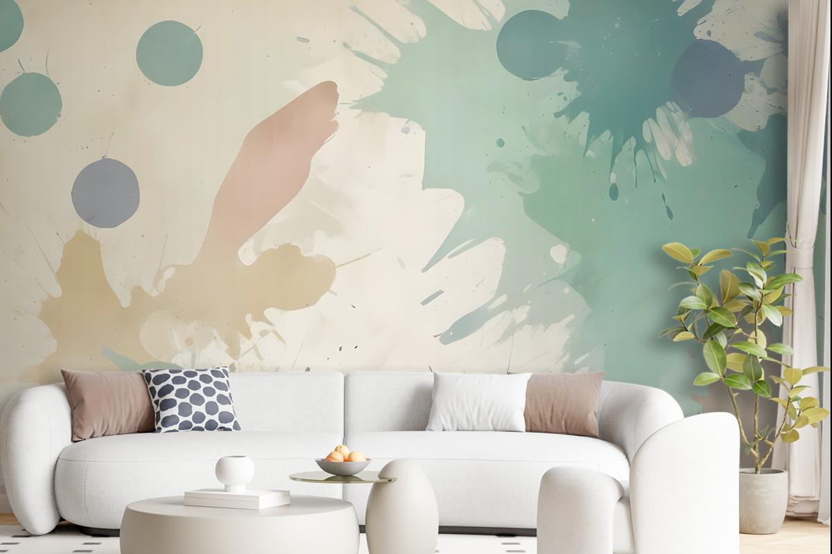 Watercolor Abstract Flowers Wallpaper Mural