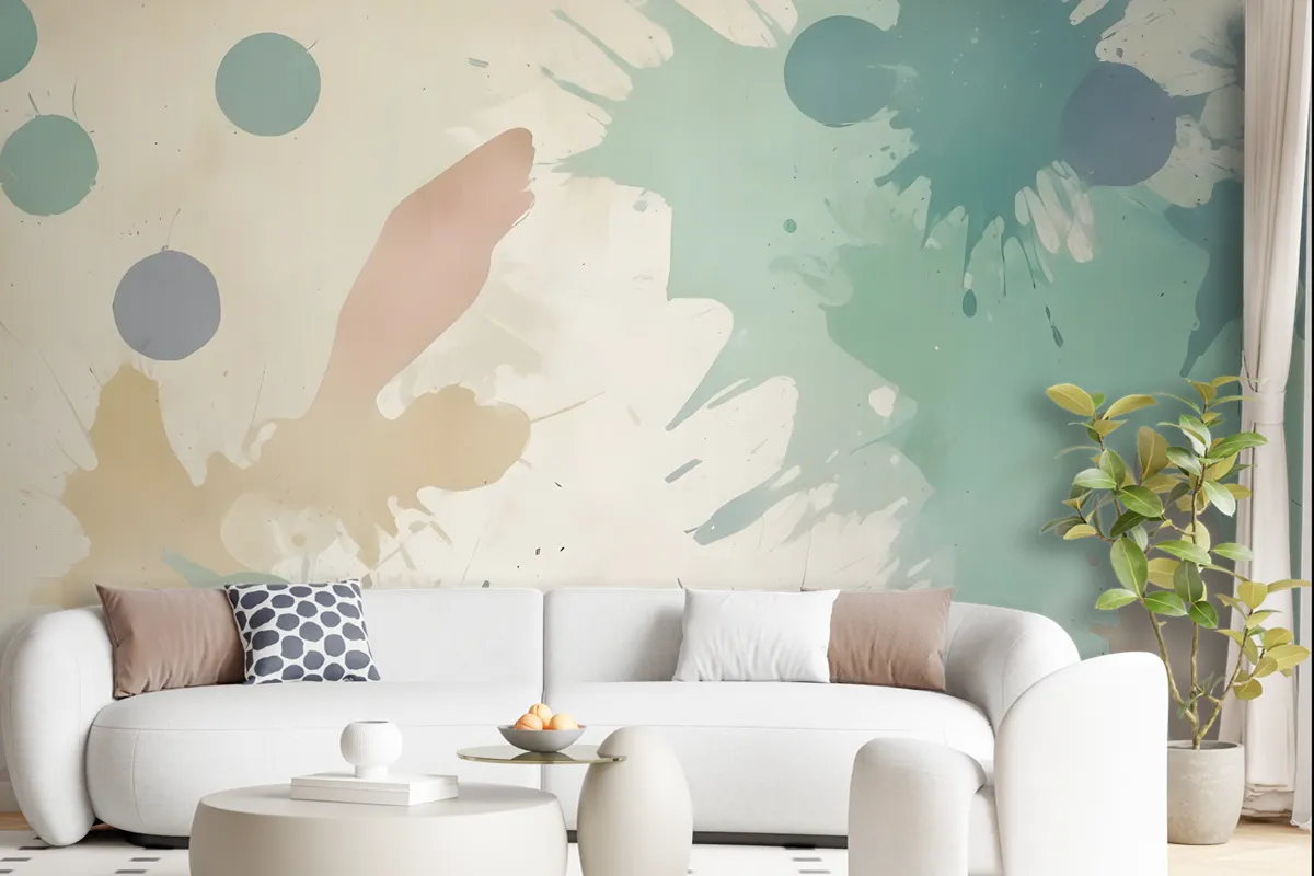 Watercolor Abstract Flowers Wallpaper Mural