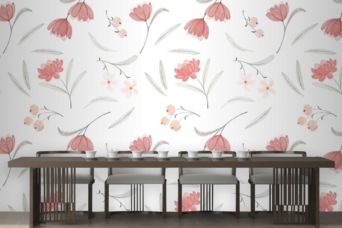 Watercolor Boho Pattern Design Wallpaper Mural