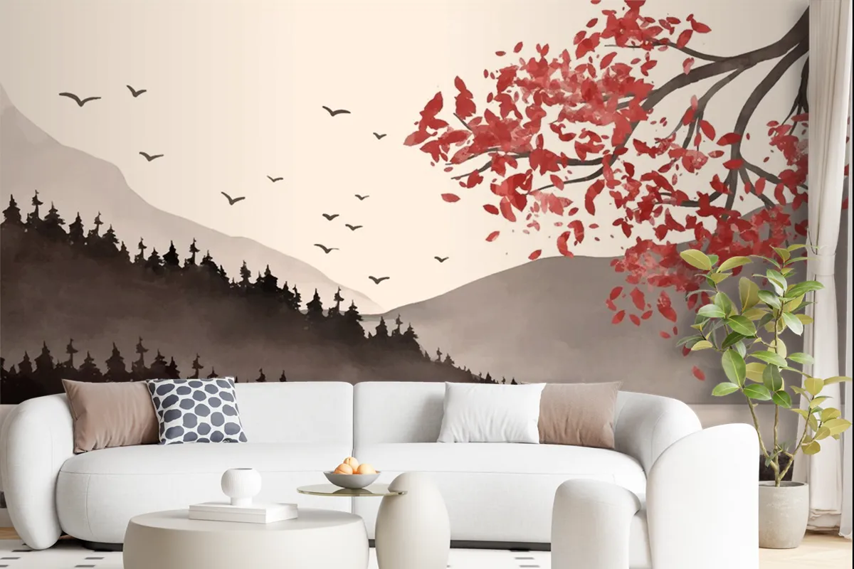 Watercolor Chinese Style Wallpaper Mural