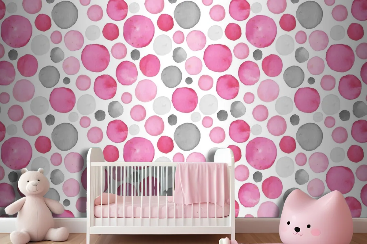 Watercolor Dotty Pattern Wallpaper Mural