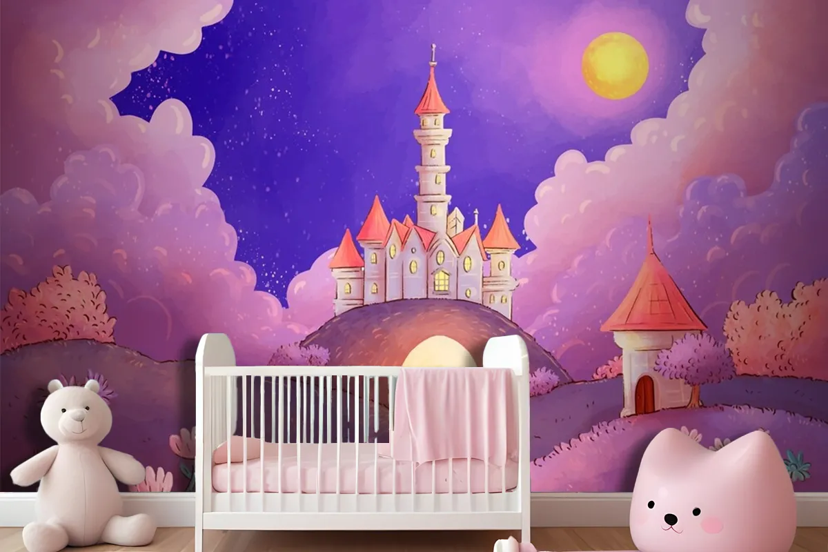 Watercolor Fairytale Background Wallpaper Mural