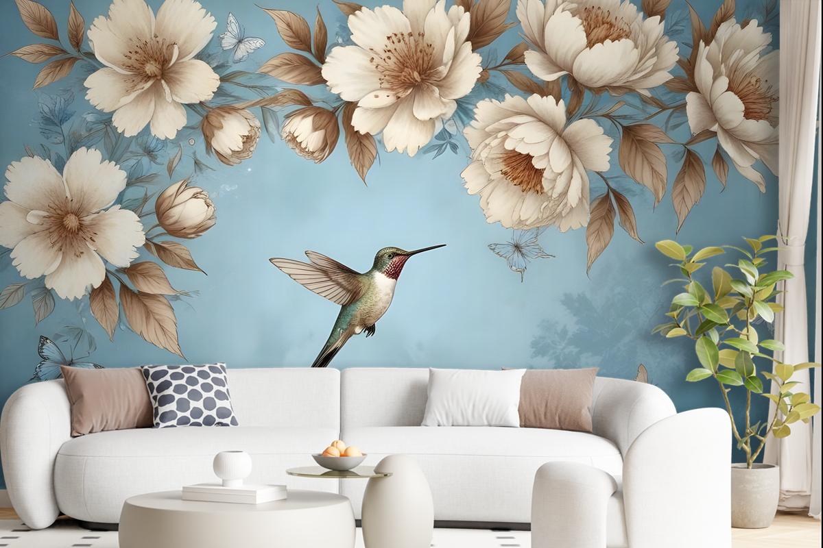 Watercolor Floral Pastel Flower Wallpaper Mural