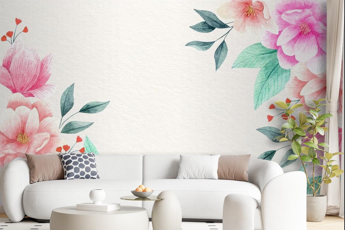 Watercolor Floral Wallpaper Mural 