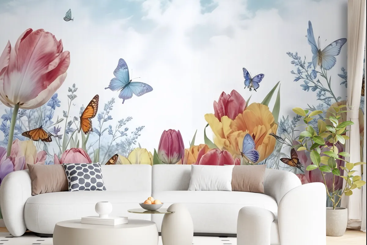 Watercolor Garden Floral Wallpaper Mural