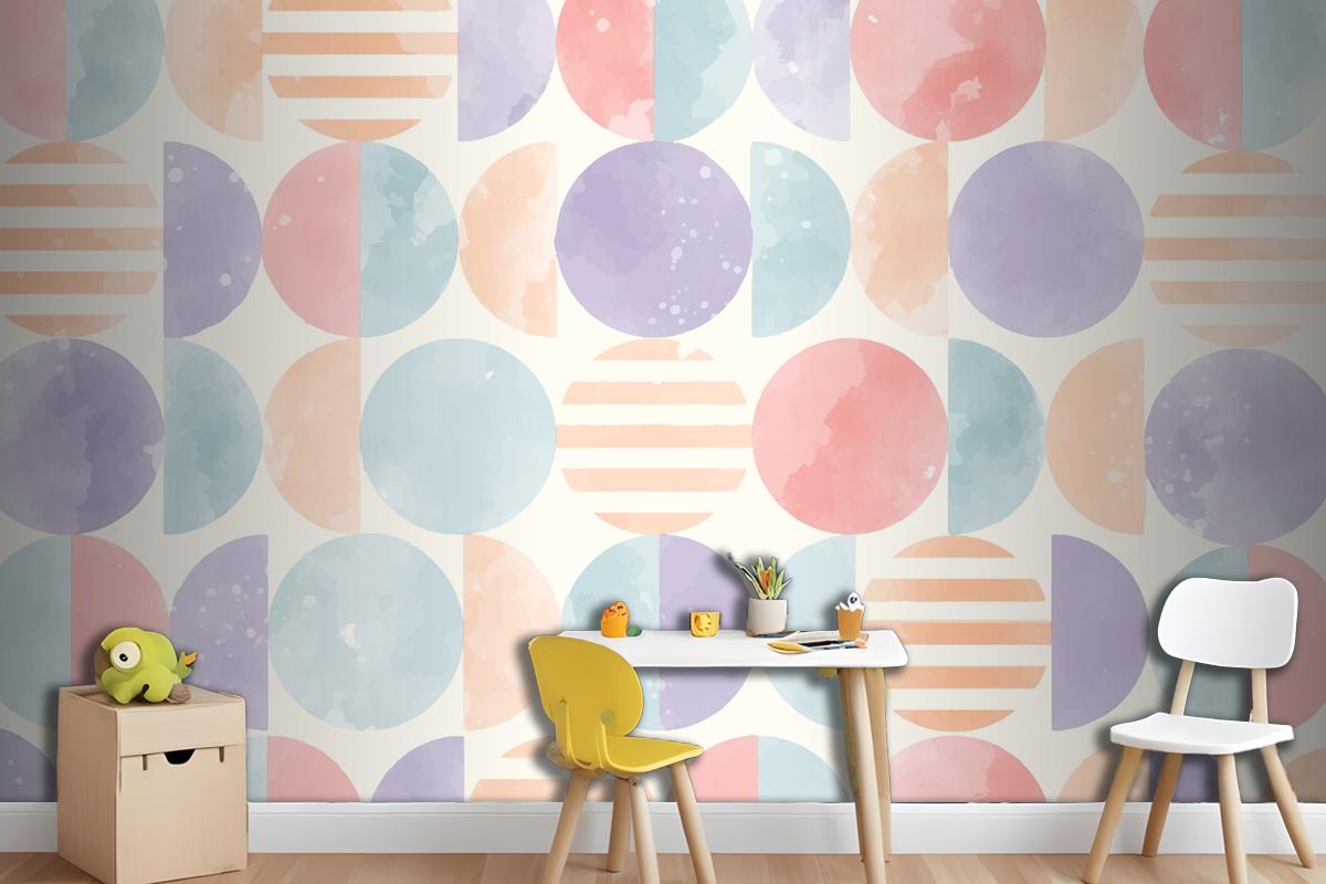 Watercolor Geometric Background Wallpaper Mural