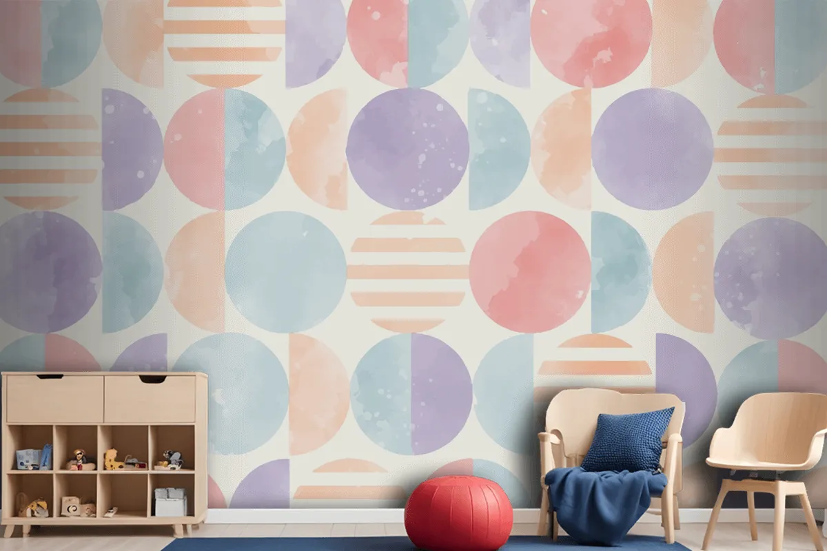 Watercolor Geometric Background Wallpaper Mural