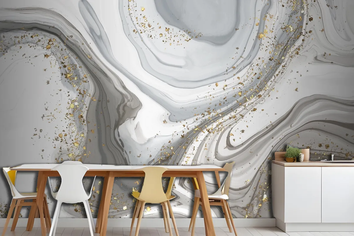 Watercolor Hand Drawn Background With Glitter Wallpaper Mural