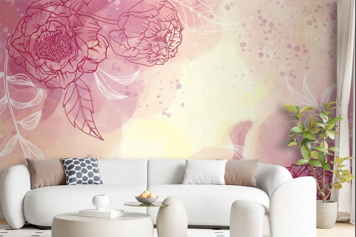 Watercolor Spring Background Wallpaper Mural