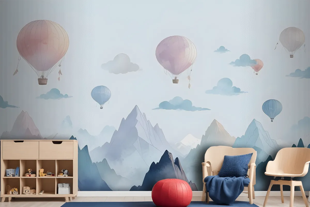 Watercolor Style Kids Landscape Wallpaper Mural