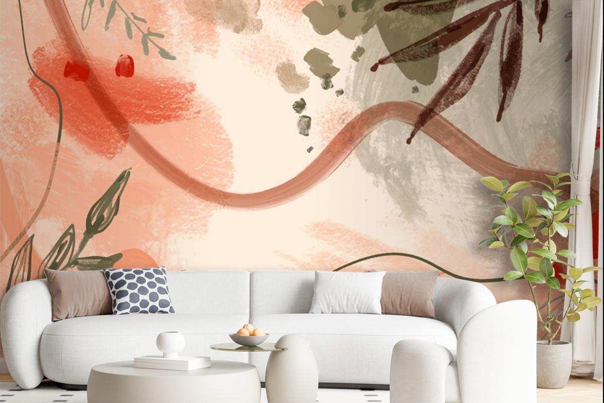 Watercolor Terracotta Pattern Design Wallpaper Mural