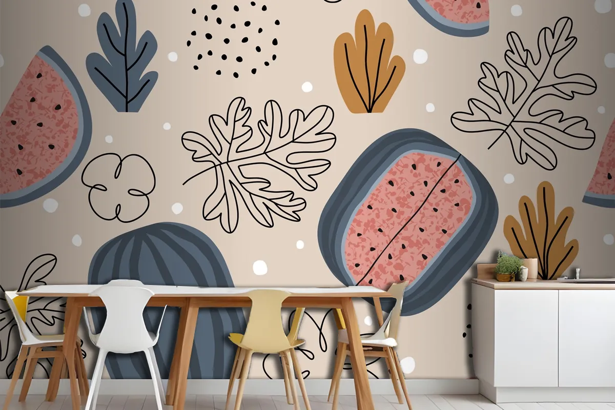 Watermelon Seamless Pattern Kitchen Wallpaper Mural