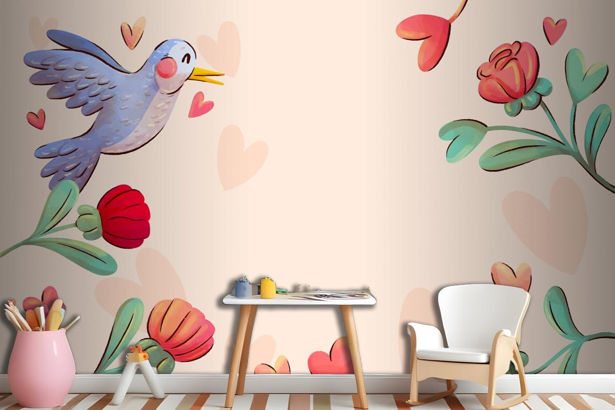 Watercolor Background For Valentines Day Celebration Wallpaper Mural