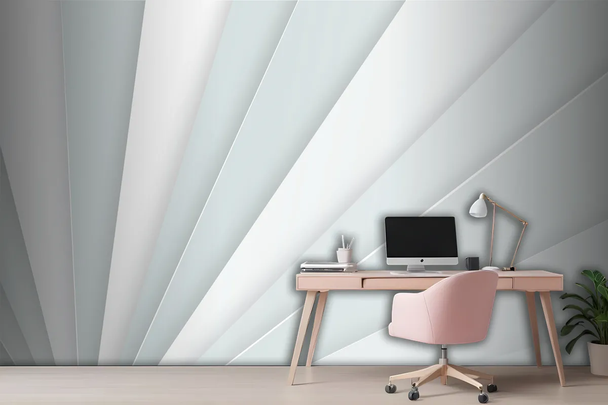 White Abstract Background Office Wallpaper Mural