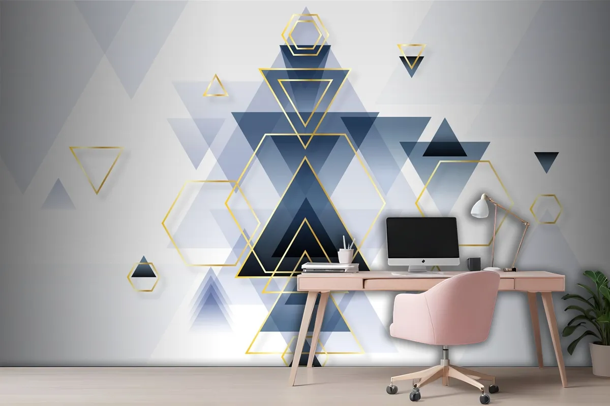 Abstract Gradient Geometric Wallpaper Mural