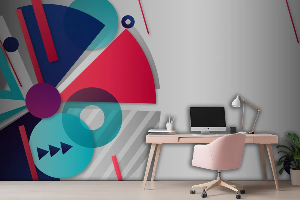 Gradient Multicolored Geometric Wallpaper Mural