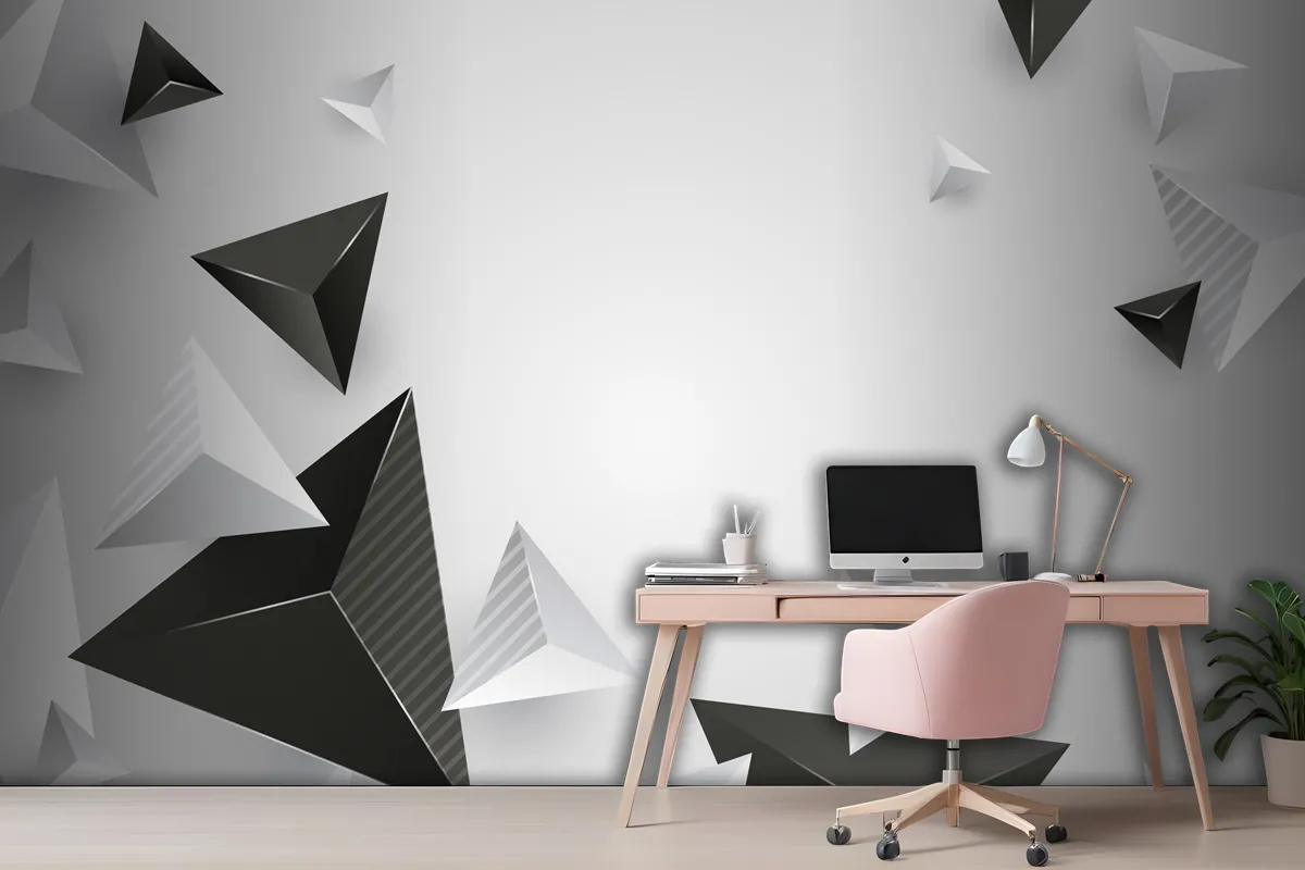 Realistic Polygonal Background Office Wallpaper Mural