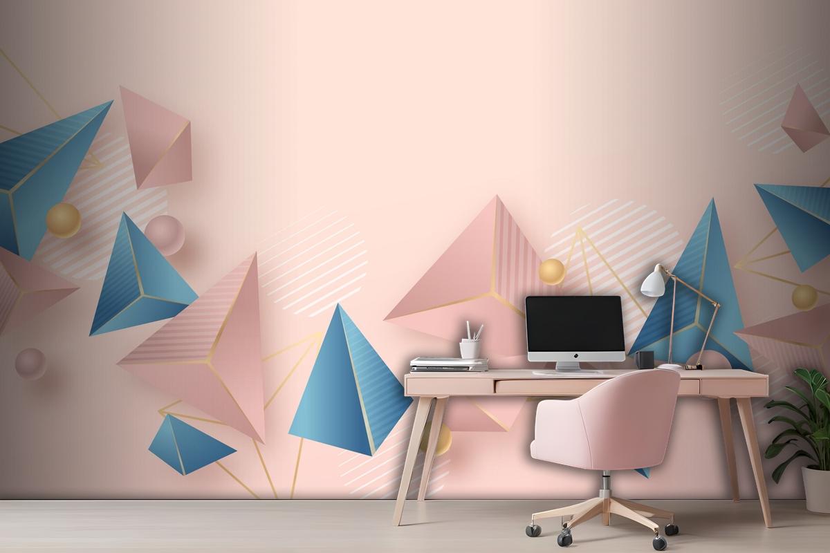 Realistic Polygonal Background Wallpaper Mural