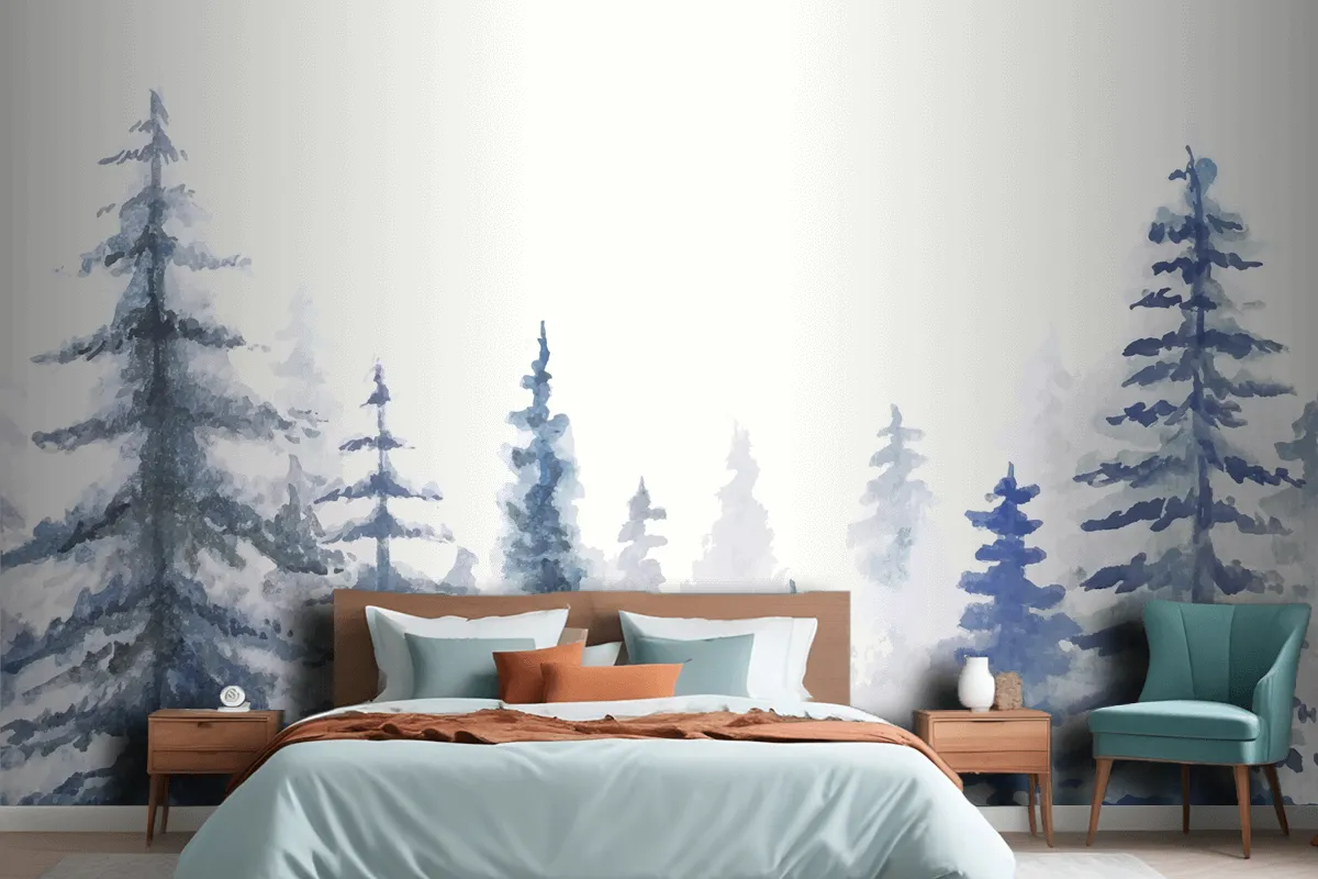 Hand Painted Watercolor Nature Background Wallpaper Mural