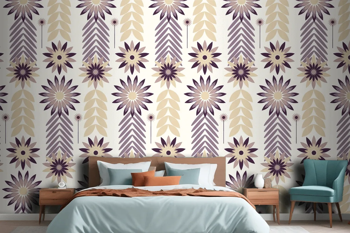 Flat Scandinavian Design Pattern Wallpaper Mural