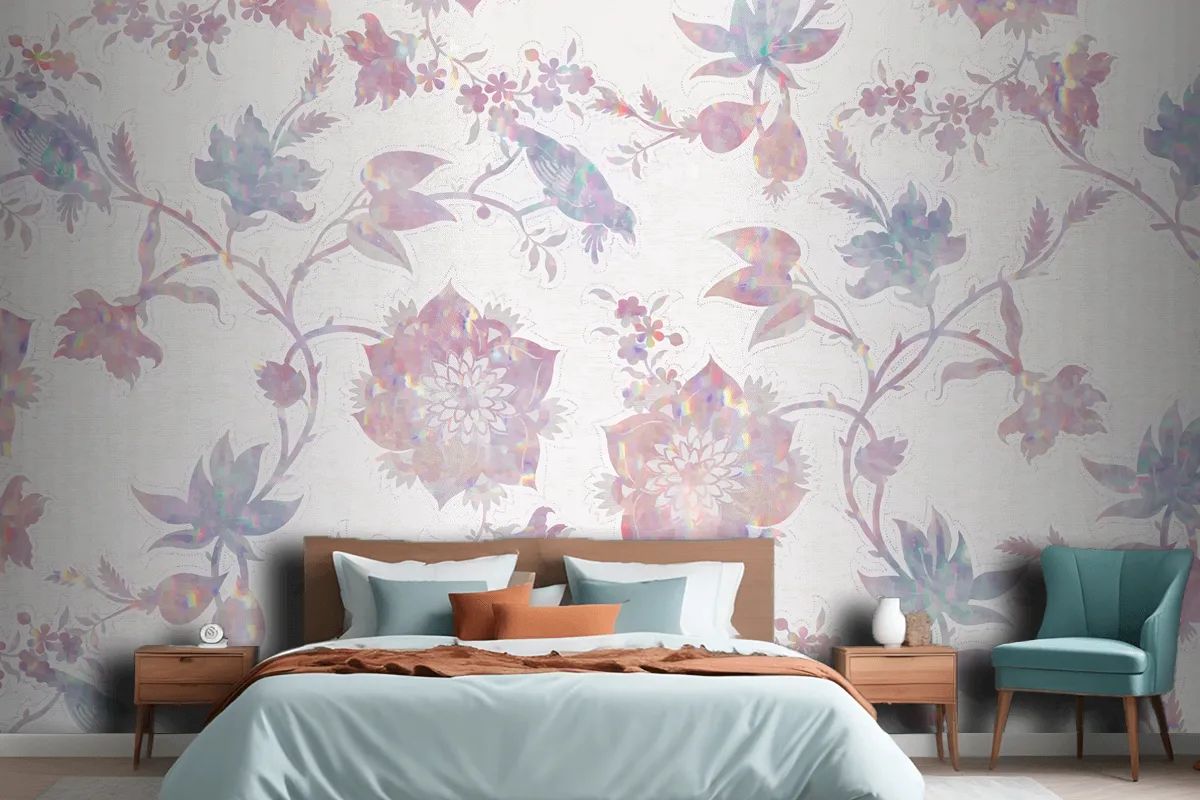 Vintage Nature Holographic Composition Wallpaper Mural