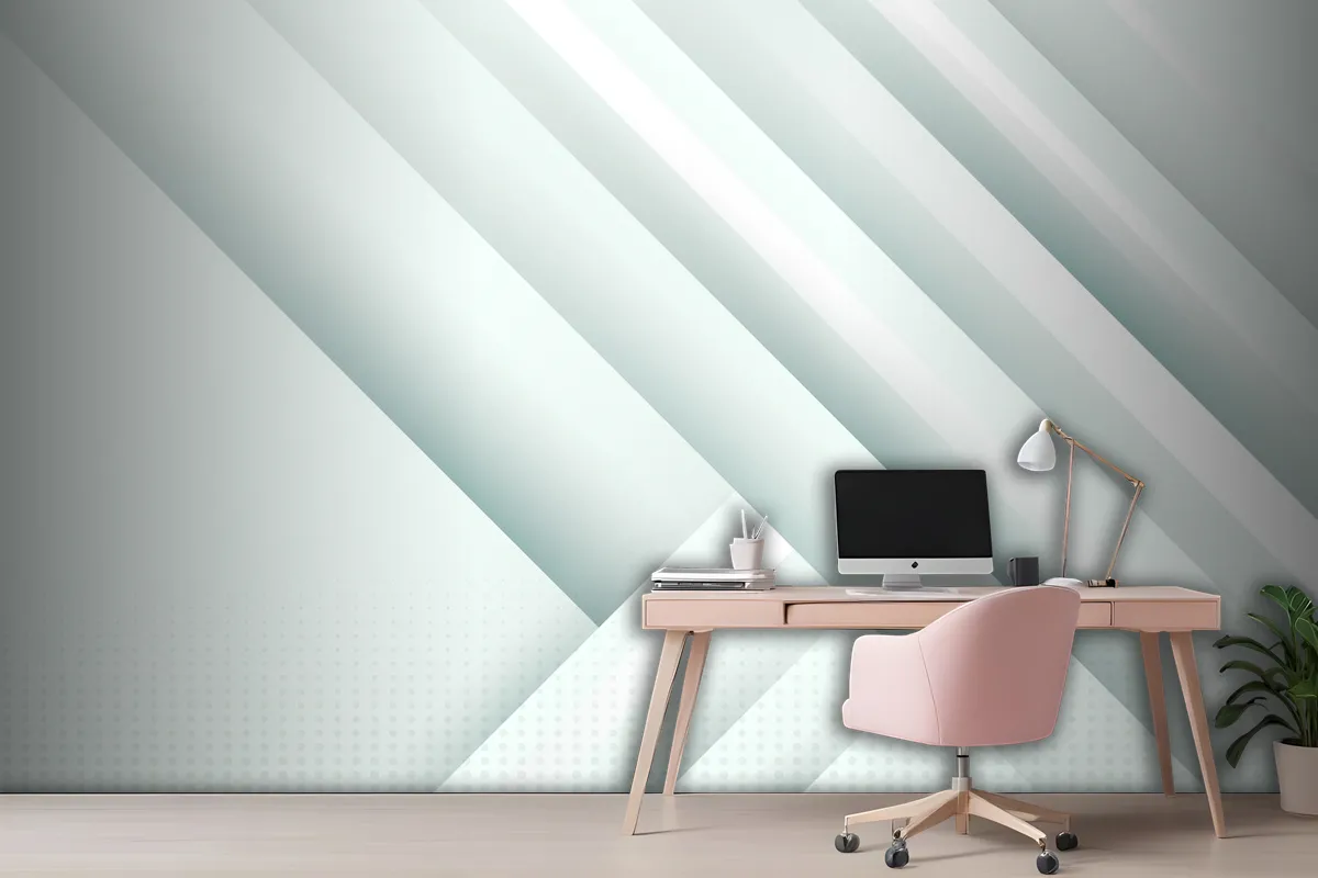 Gradient White Monochrome Office Wallpaper Mural