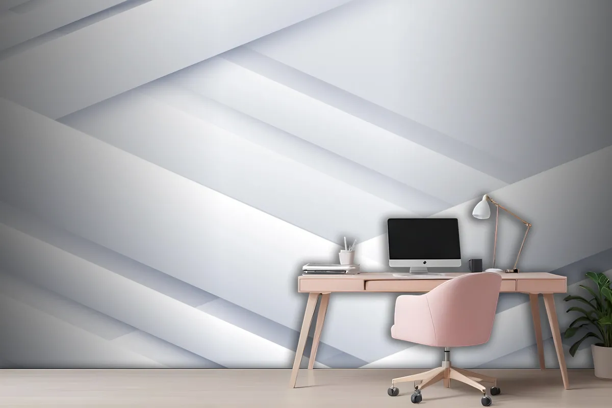 Paper Style White Monochrome Wallpaper Mural