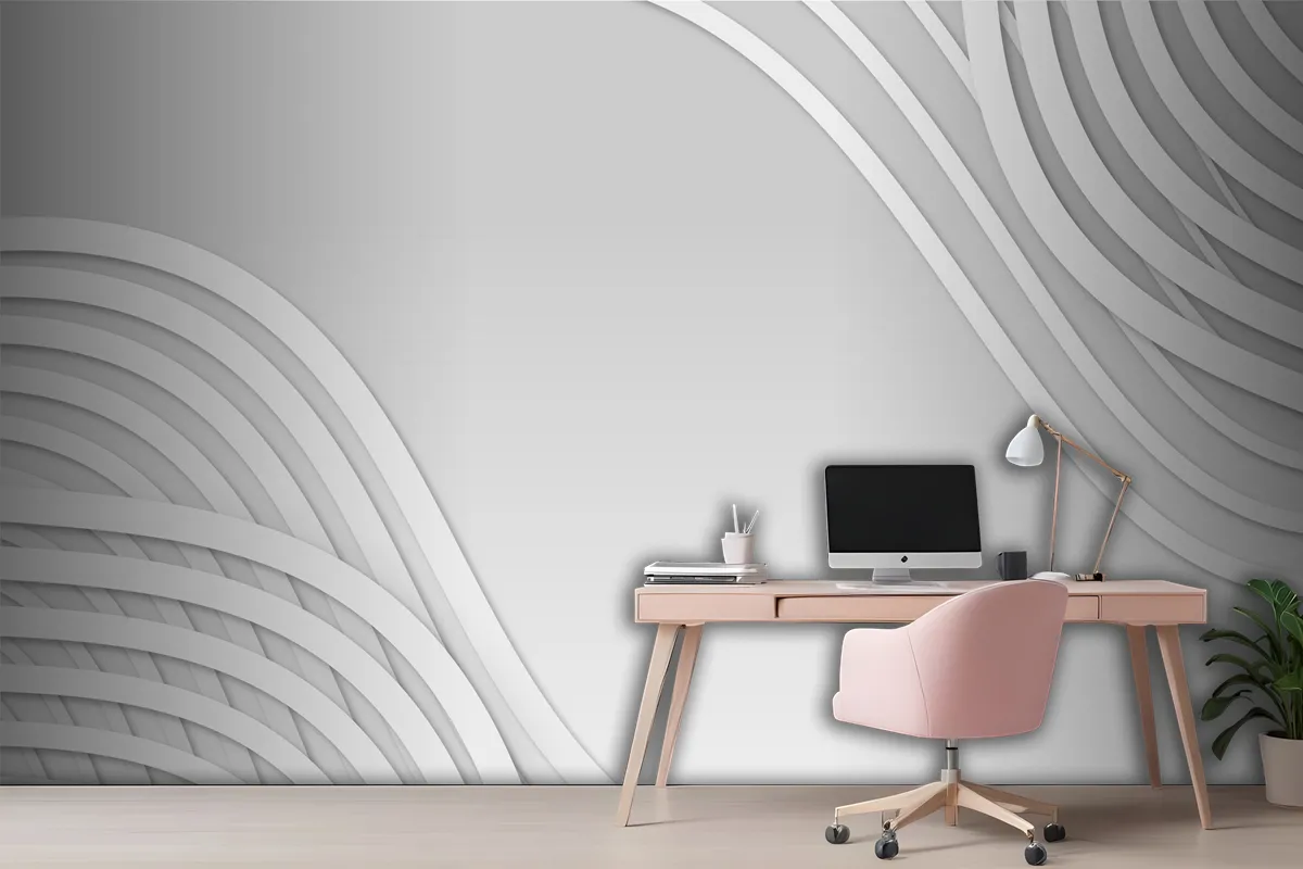 Paper Style White Monochrome Background Wallpaper Mural