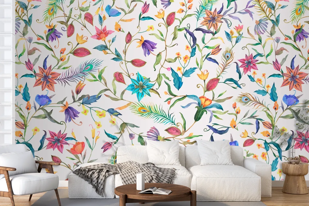 Background Of Floral Pattern Wallpaper Mural